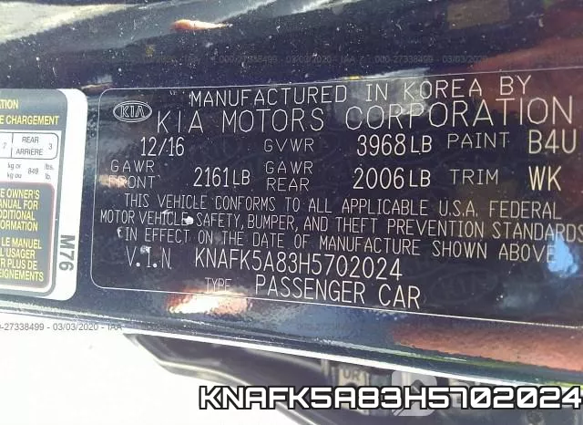 KNAFK5A83H5702024