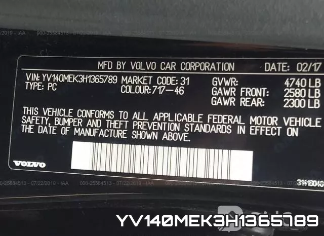 YV140MEK3H1365789