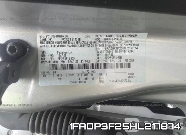 1FADP3F25HL217874
