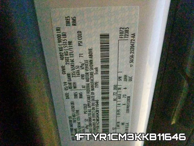 1FTYR1CM3KKB11646
