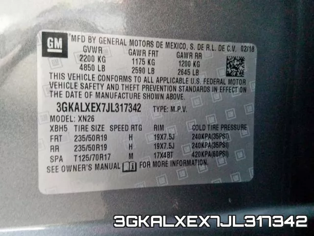 3GKALXEX7JL317342