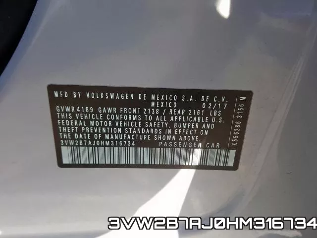 3VW2B7AJ0HM316734