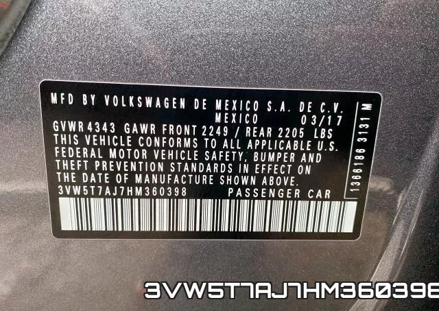 3VW5T7AJ7HM360398