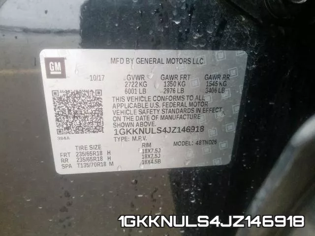 1GKKNULS4JZ146918