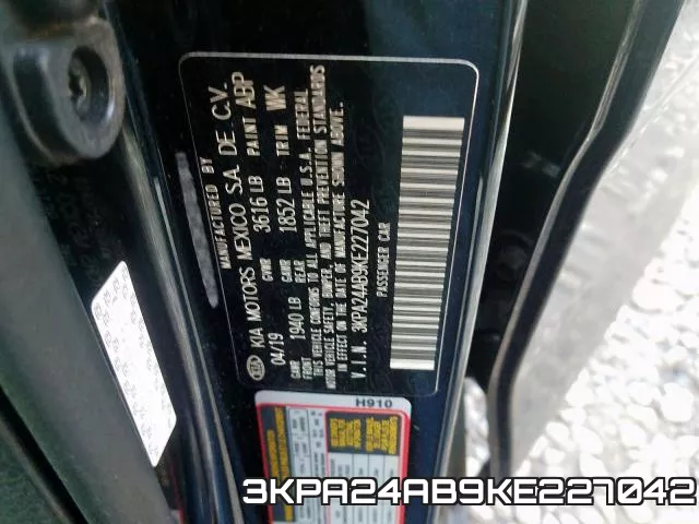 3KPA24AB9KE227042