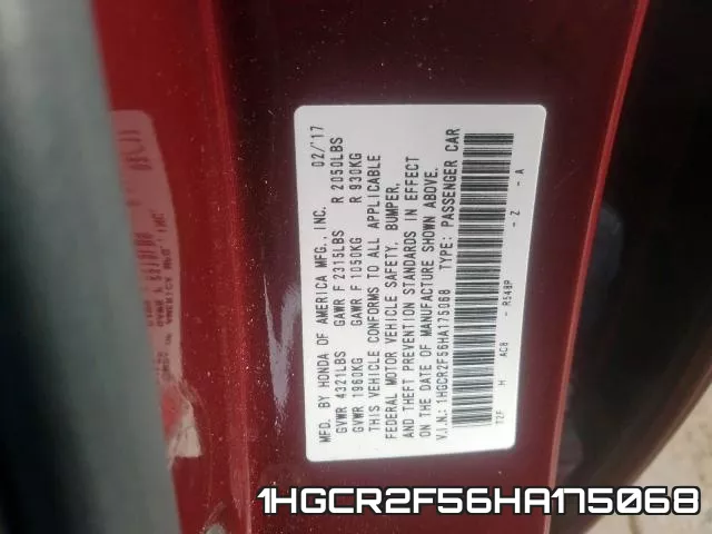 1HGCR2F56HA175068