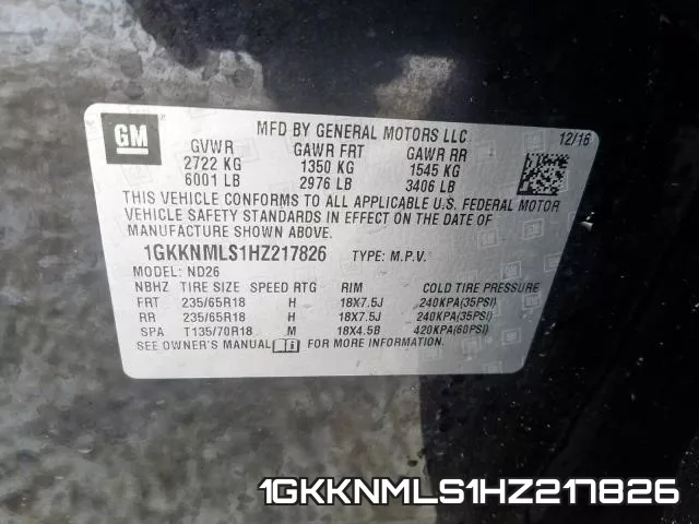 1GKKNMLS1HZ217826