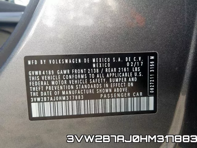 3VW2B7AJ0HM317883