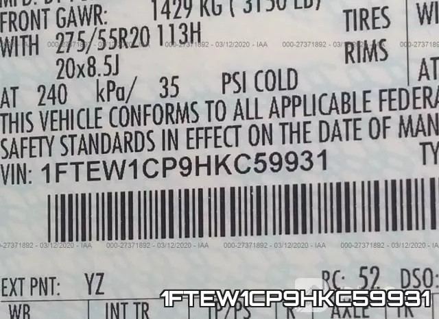 1FTEW1CP9HKC59931