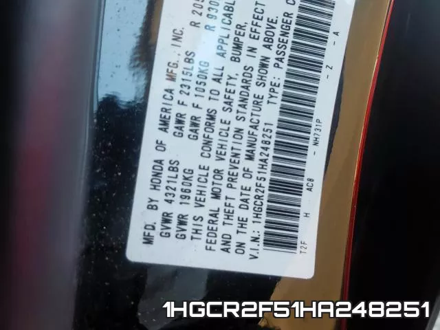 1HGCR2F51HA248251