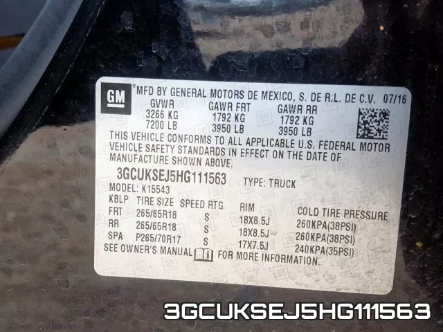3GCUKSEJ5HG111563