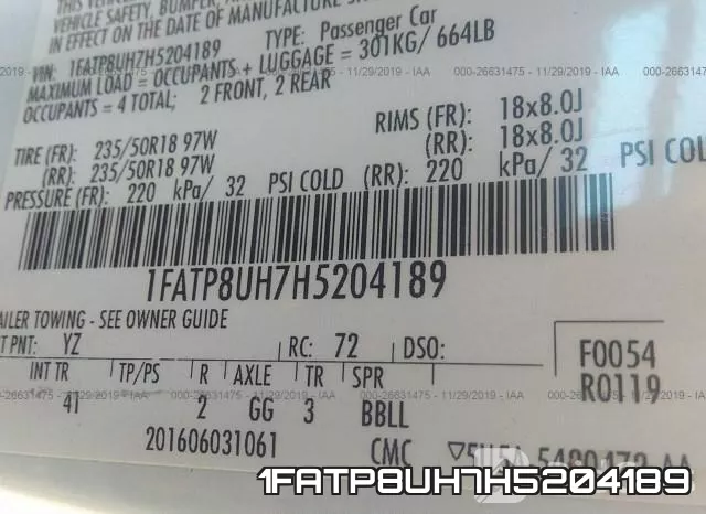 1FATP8UH7H5204189