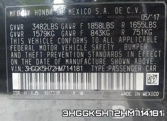 3HGGK5H72HM714181