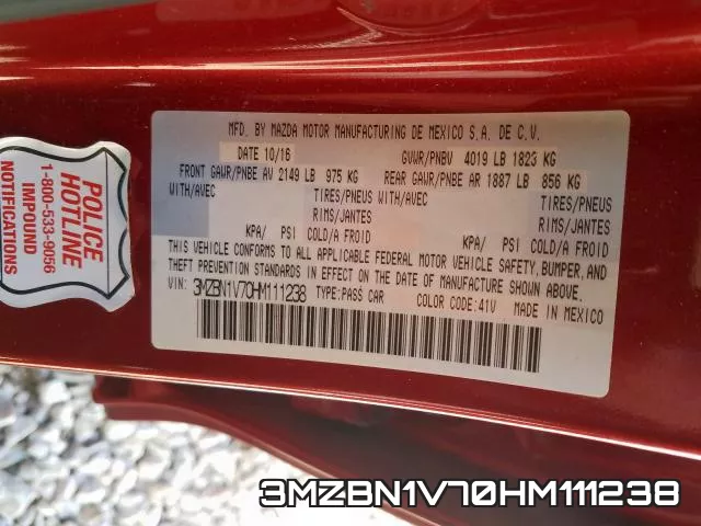 3MZBN1V70HM111238