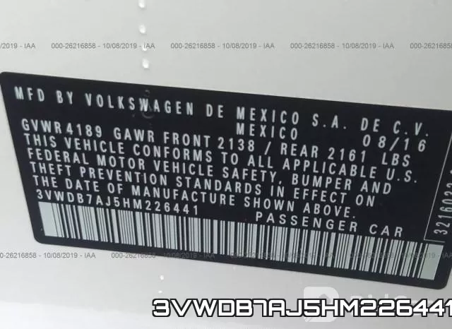 3VWDB7AJ5HM226441
