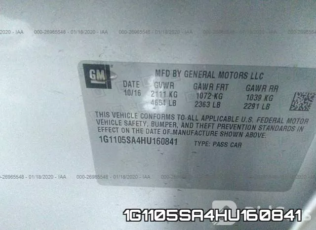 1G1105SA4HU160841