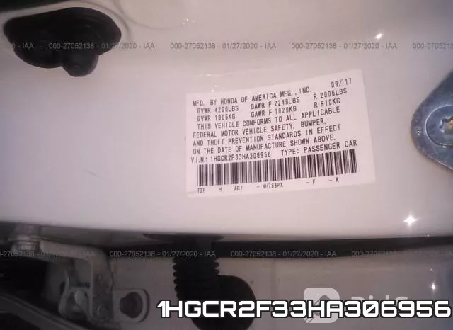 1HGCR2F33HA306956