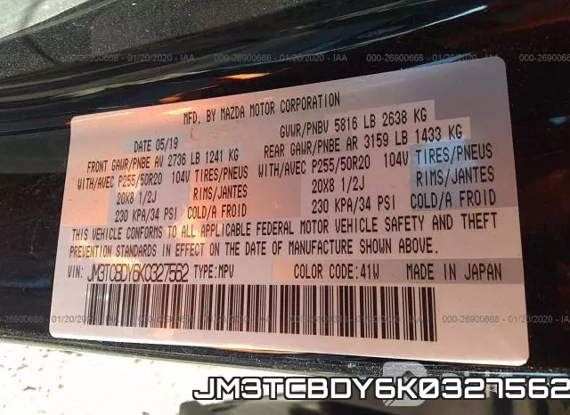 JM3TCBDY6K0327562