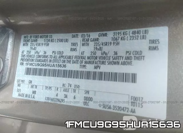 1FMCU9G95HUA15636