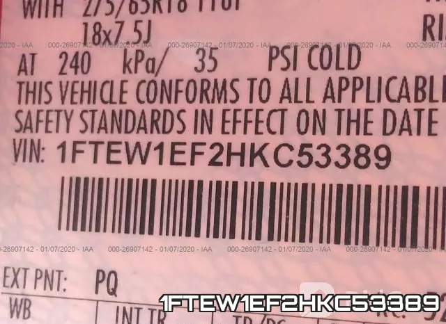 1FTEW1EF2HKC53389