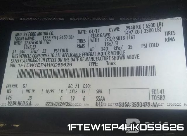 1FTEW1EP4HKD59626