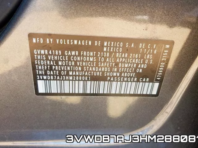 3VWDB7AJ3HM288081