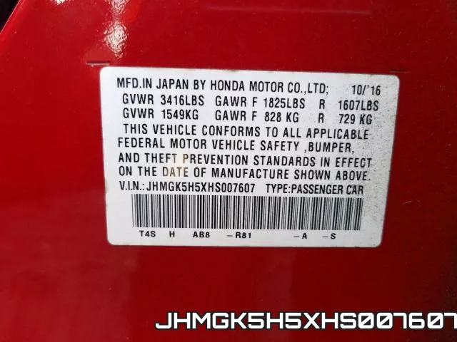JHMGK5H5XHS007607