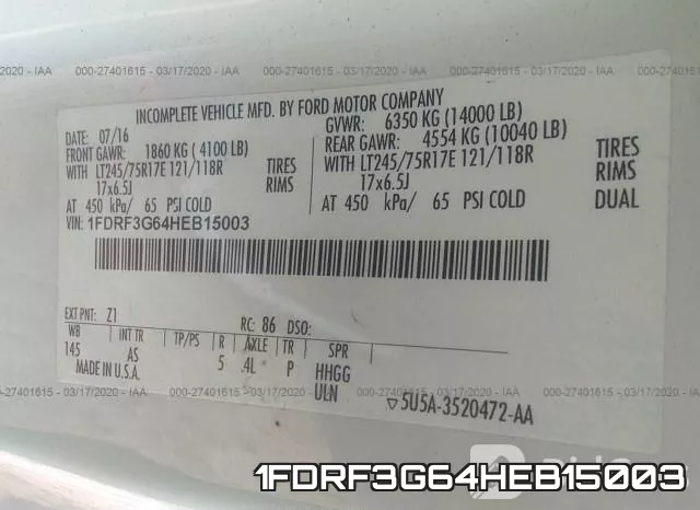 1FDRF3G64HEB15003