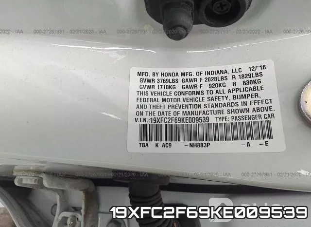 19XFC2F69KE009539