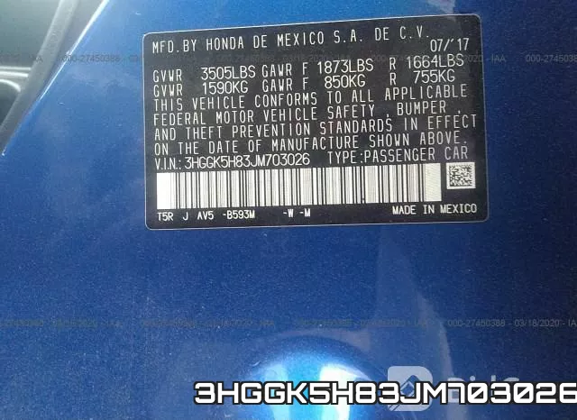 3HGGK5H83JM703026