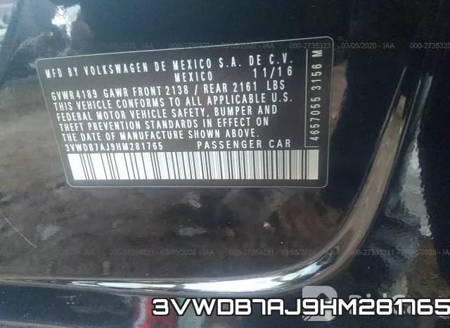 3VWDB7AJ9HM281765