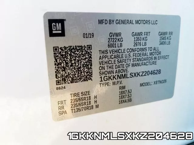 1GKKNMLSXKZ204628