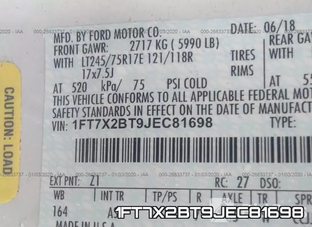 1FT7X2BT9JEC81698