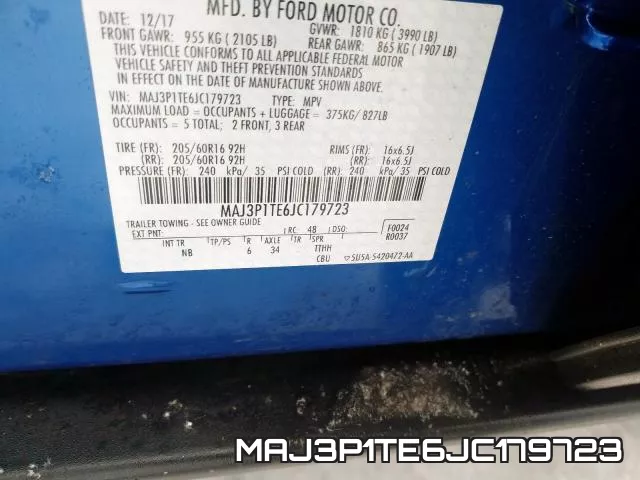 MAJ3P1TE6JC179723