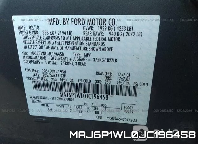 MAJ6P1WL0JC196458