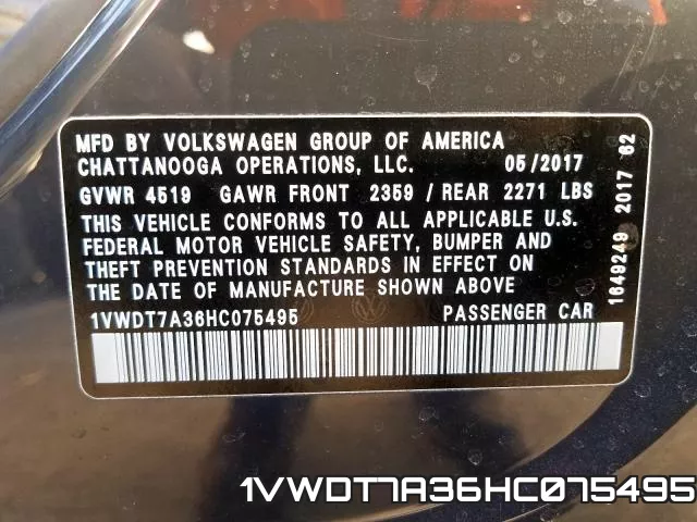 1VWDT7A36HC075495