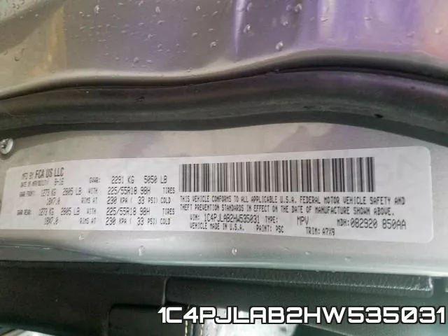1C4PJLAB2HW535031