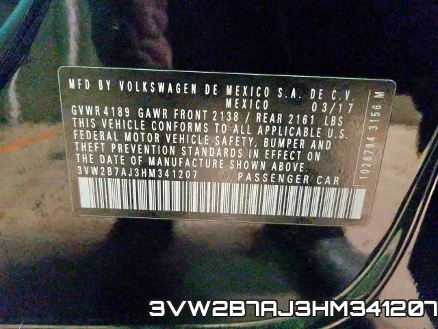 3VW2B7AJ3HM341207