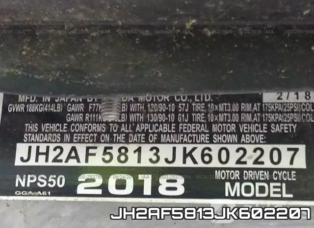 JH2AF5813JK602207