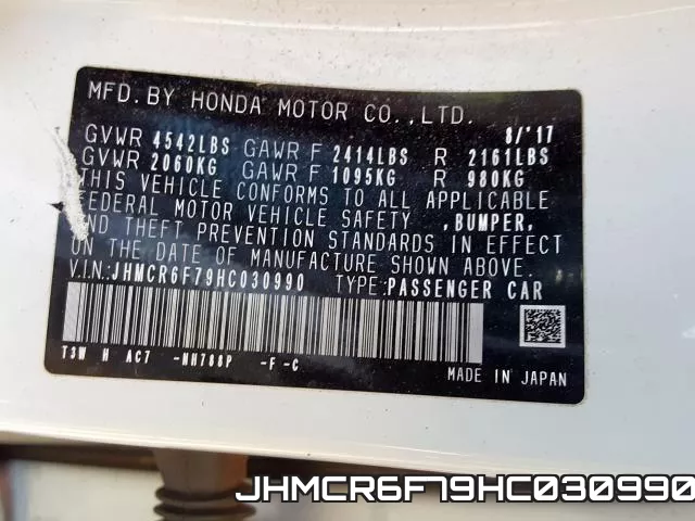 JHMCR6F79HC030990