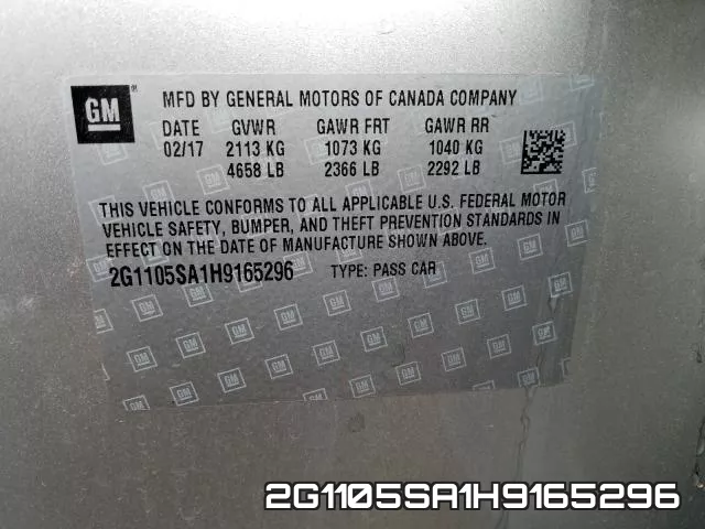 2G1105SA1H9165296