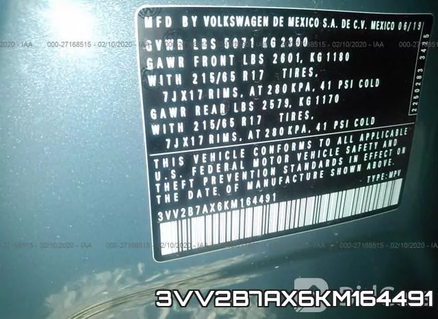 3VV2B7AX6KM164491
