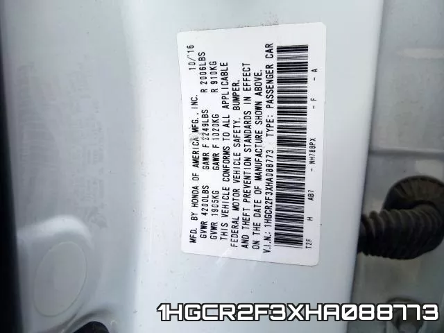 1HGCR2F3XHA088773