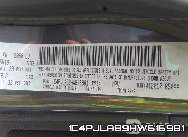 1C4PJLAB9HW616981