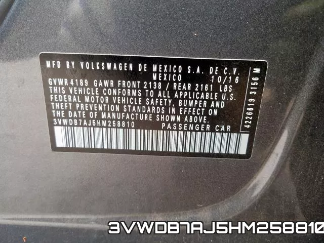 3VWDB7AJ5HM258810