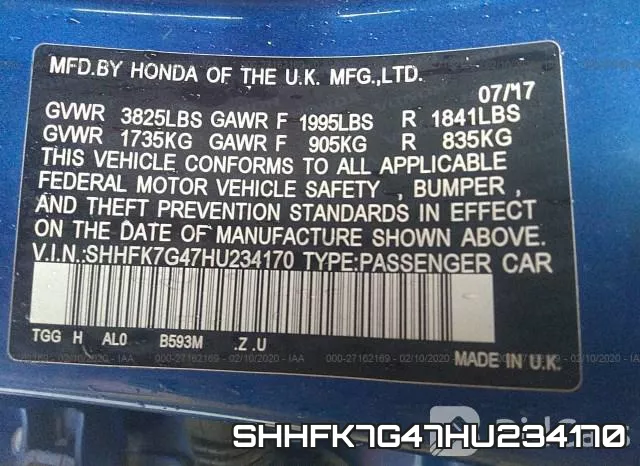 SHHFK7G47HU234170