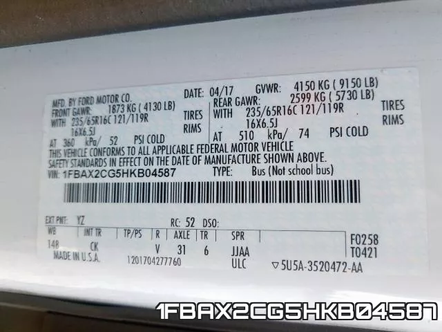 1FBAX2CG5HKB04587