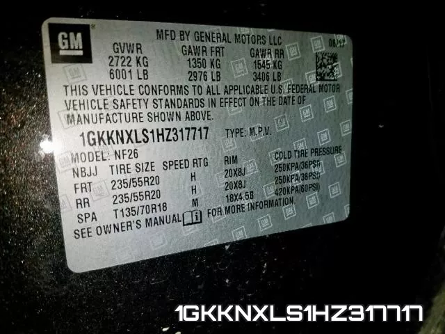1GKKNXLS1HZ317717