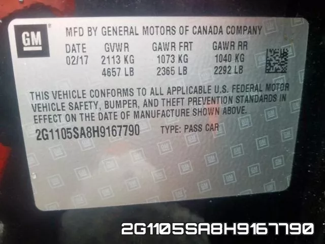 2G1105SA8H9167790