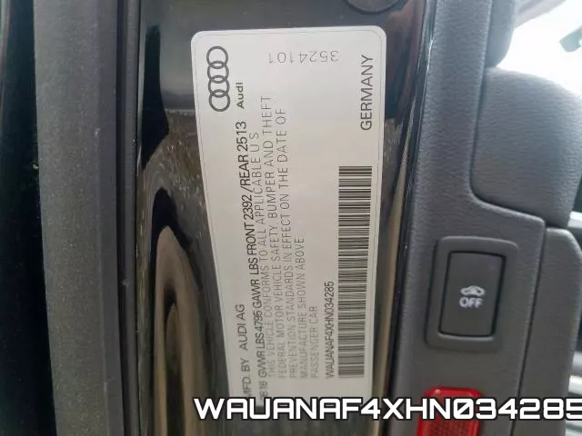 WAUANAF4XHN034285